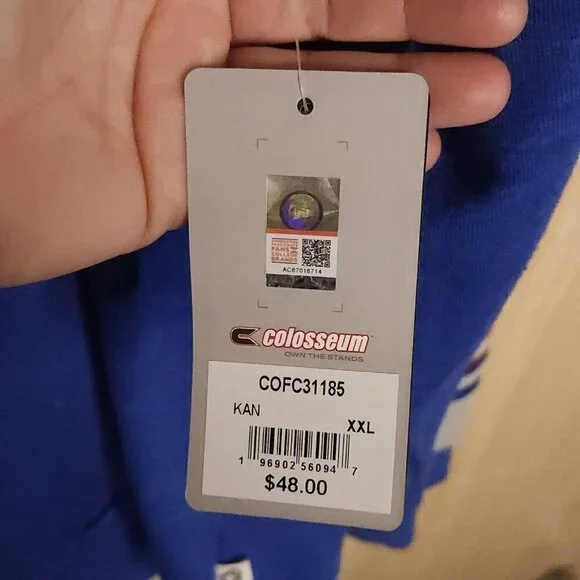 University Of Kansas Colosseum New Grey Blue Sweatshirt XXL - Picture 7 of 7